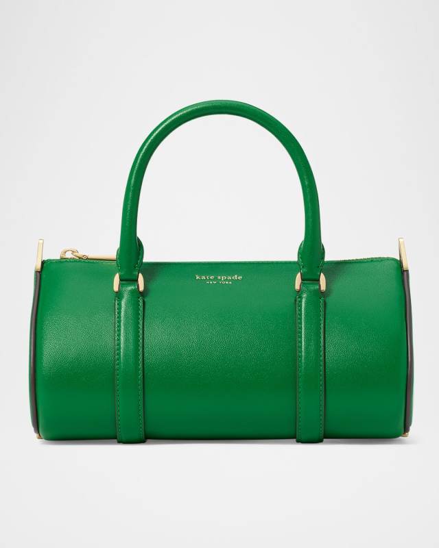 spade icon small leather barrel top-handle bag